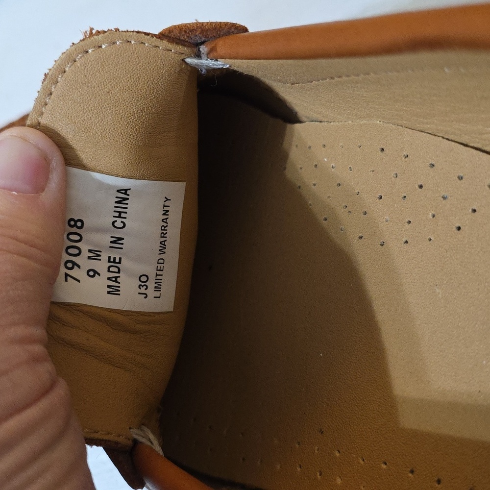 Foot Joy Men's Brown Faux? Leather Loafers Bridle Bit Accent Sz 9 GUC - Picture 3 of 14